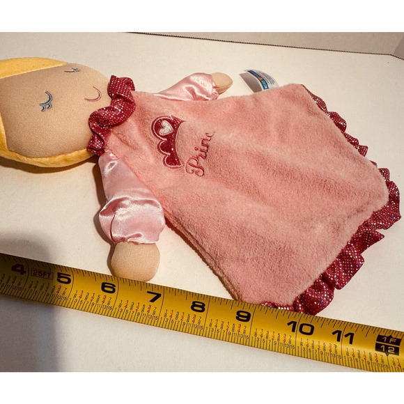 Kids Preferred Girl Plush Security Blanket Lovey Soft Toy Satin Trim Pink Crown - Picture 6 of 6